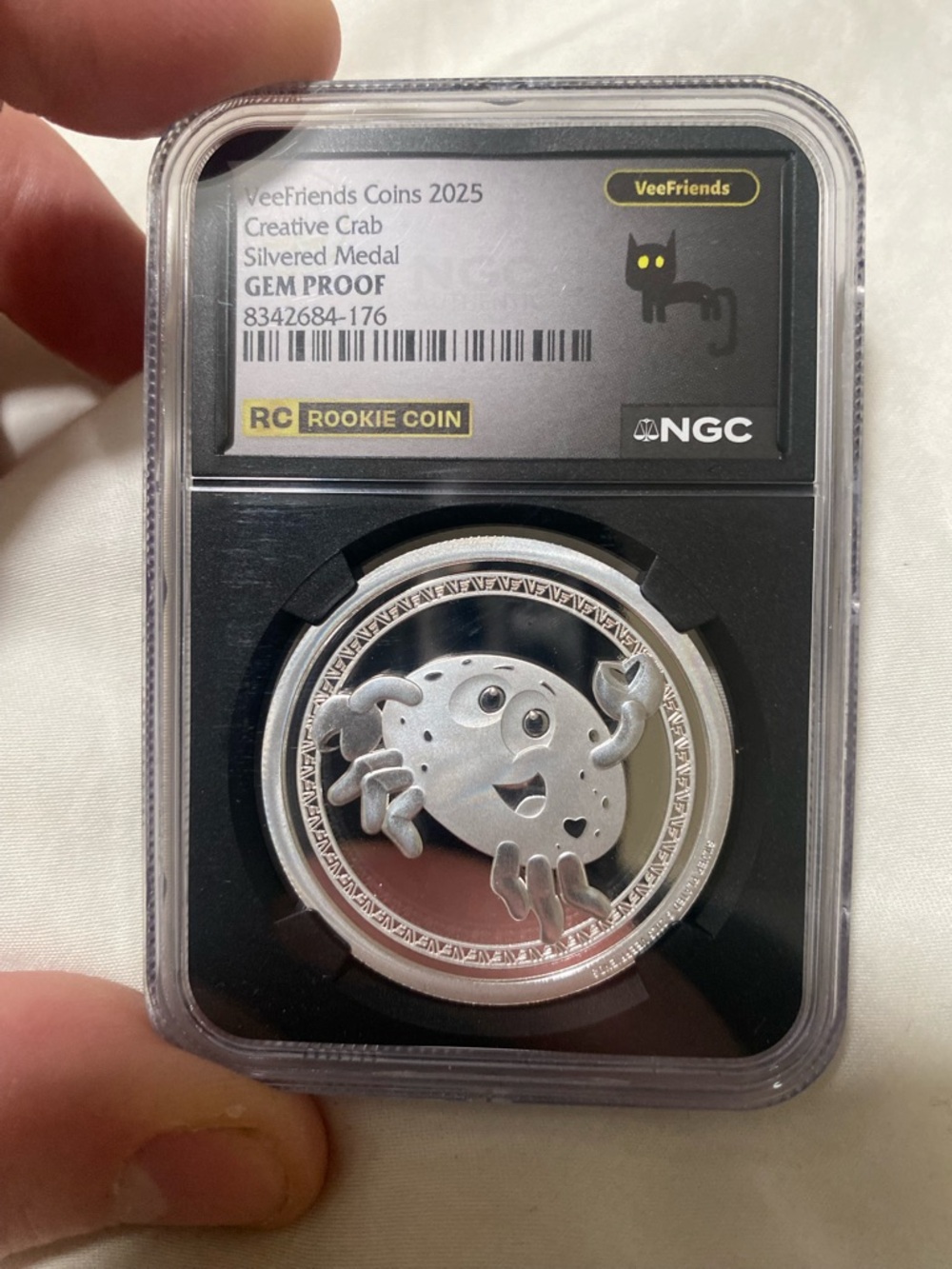 VeeFriends 2025 Creative Crab Silvered GEM PROOF NGC 8342684-176 Medal